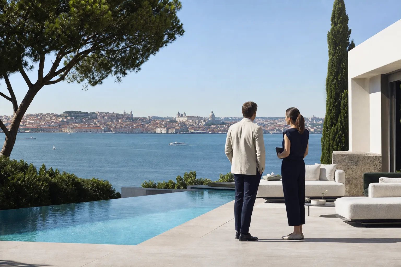 Vista da Margem Sul para Lisboa com consultoria imobiliária